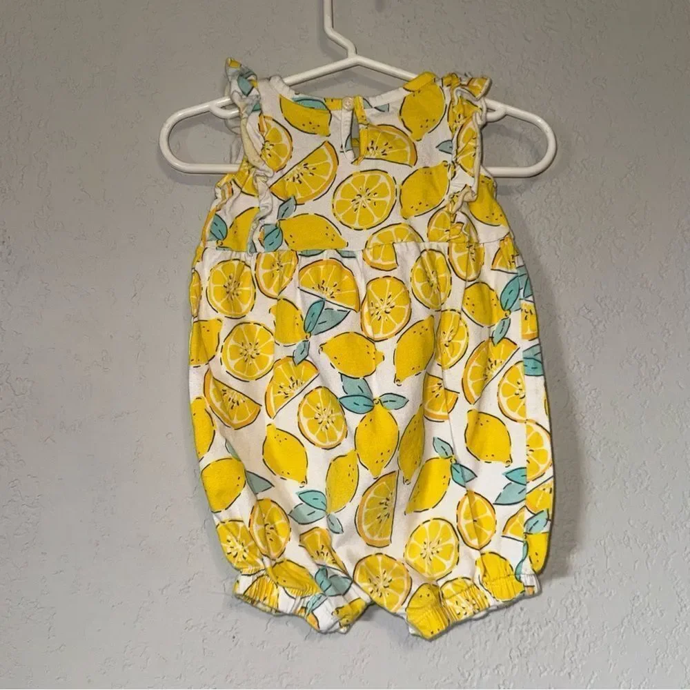 Kid's Carter's Yellow Lemon Print One Piece Bodysuit